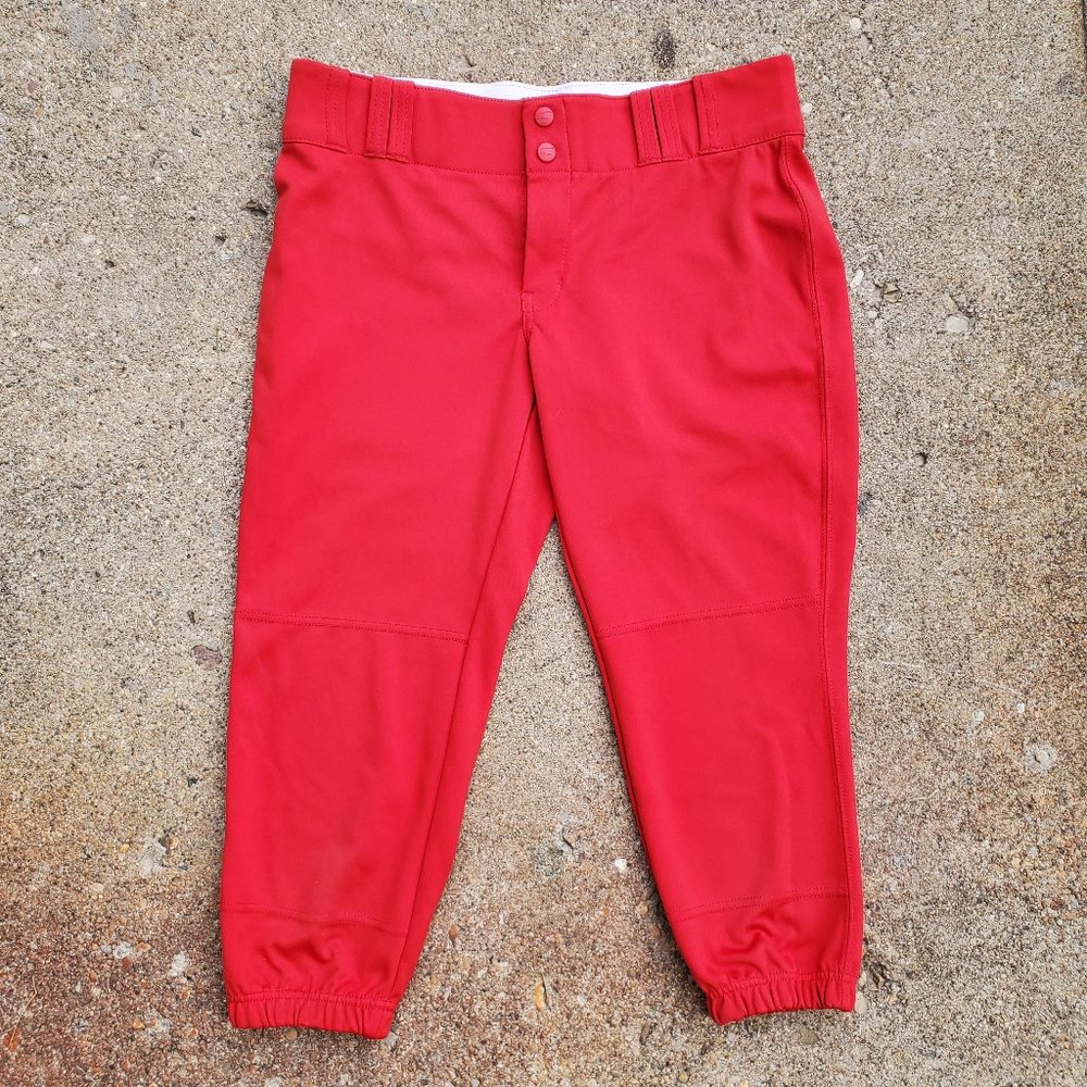 Womens Champro Solid Red Belted Softball Fastpitch Pants Size Large